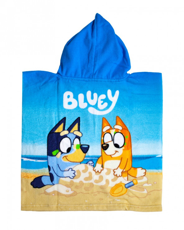 PONCHO INFANTIL 50X100CM MICROFIBRA BLUEY