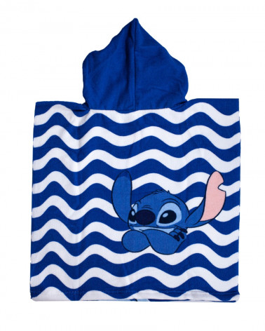 CHILDREN'S PONCHO 60X120CM MICROFIBER DISNEY STITCH