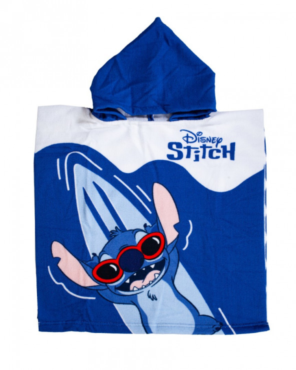 PONCHO INFANTIL 50X100CM MICROFIBRA DISNEY STITCH