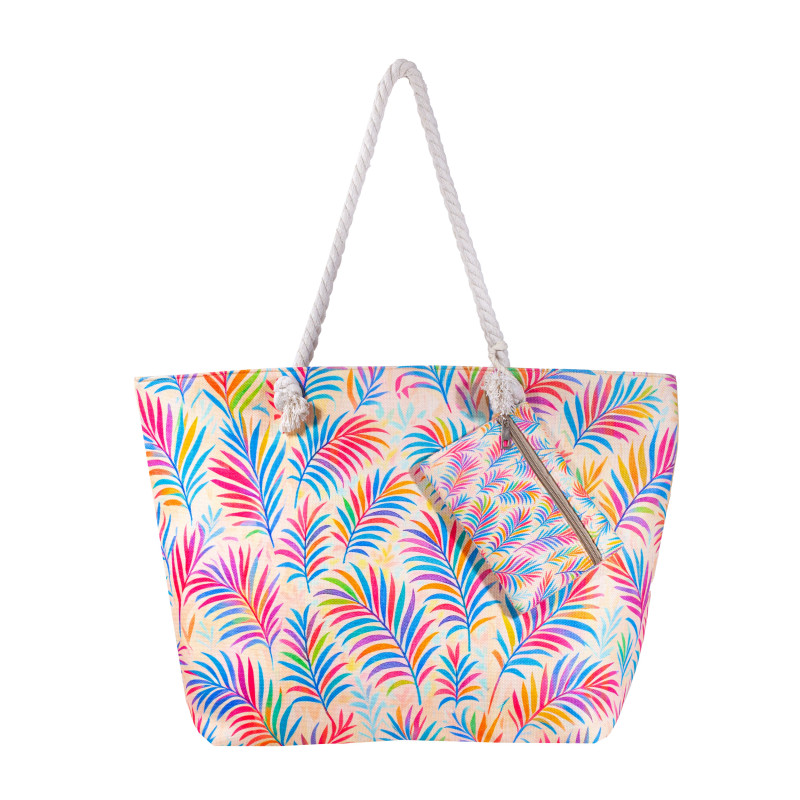 SAC DE PLAGE IMPRIMÉ AVEC PORTE-MONNAIE EN PLUME