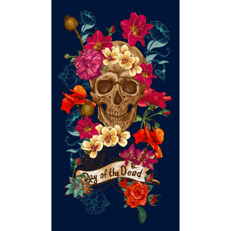 TOALLA ESTAMPADA DAY OF THE DEAD