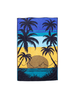 SERVIETTE JACQUARD PLANCHE DE SURF BLEUE