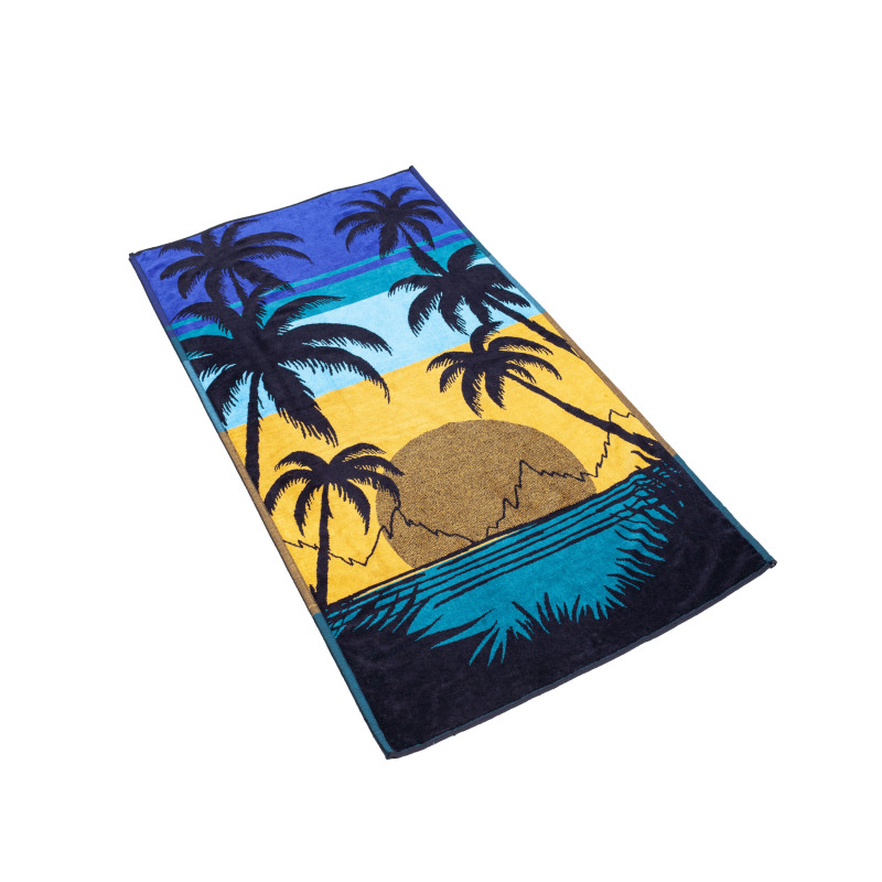 SERVIETTE JACQUARD PLANCHE DE SURF BLEUE
