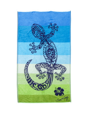TOALLA JACQUARD GECKO AZUL + VERDE