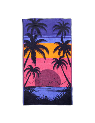 TROPICAL BLUE STRIPED JACQUARD TOWEL
