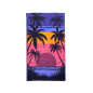 SERVIETTE JACQUARD À RAYURES TROPICALES BLEU SERVIETTE JACQUARD À RAYURES TROPICALES BLEU