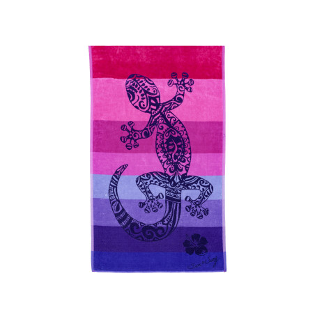 SERVIETTE JACQUARD PALMIER BLEU