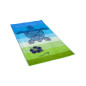 SERVIETTE DE PLAGE JACQUARD VELOURS DE COTON - DOUBLE - BLEU