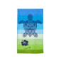 COTTON VELOURS JACQUARD BEACH TOWEL - DOUBLE - BLUE COTTON VELOURS JACQUARD BEACH TOWEL - DOUBLE - BLUE