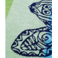 COTTON VELOURS JACQUARD BEACH TOWEL - DOUBLE - BLUE COTTON VELOURS JACQUARD BEACH TOWEL - DOUBLE - BLUE