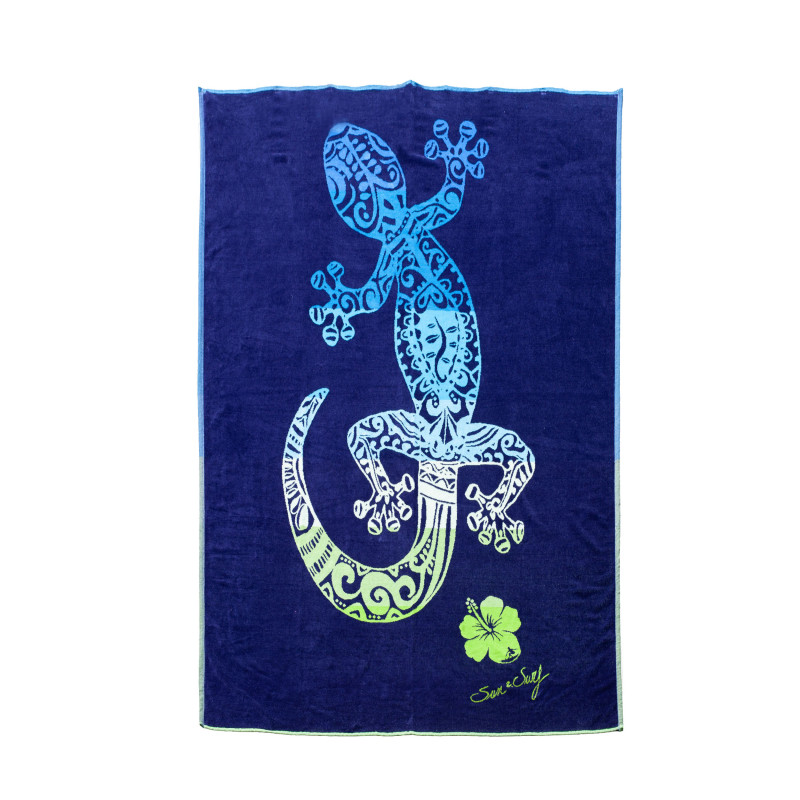 SERVIETTE DE PLAGE JACQUARD VELOURS DE COTON - DOUBLE - NAUTILUS
