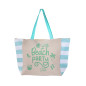 copy of PRINTED BEACH BAG WITH PURSE PINK TURTLE