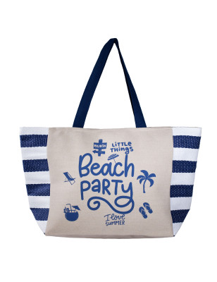copy of PRINTED BEACH BAG WITH PURSE PINK TURTLE