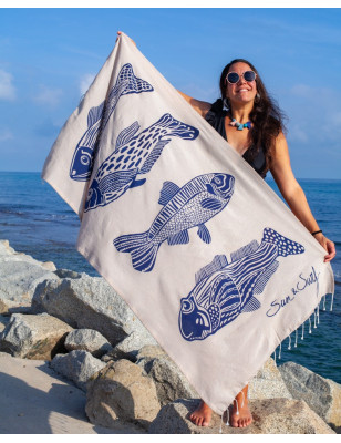 SUN&SURF - FOUTA IMPRIMÉ 100% COTON
