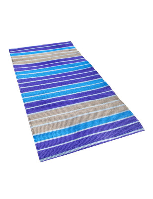 NATTE DE PLAGE PORTABLE BLEU+BEIG 90x180 CM