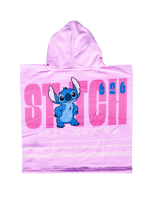 CHILDREN'S PONCHO 60X120CM MICROFIBER DISNEY STITCH