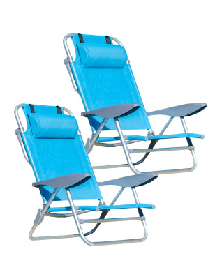 2x Chaises pliantes Sun&Surf - 5 Positions Très portable