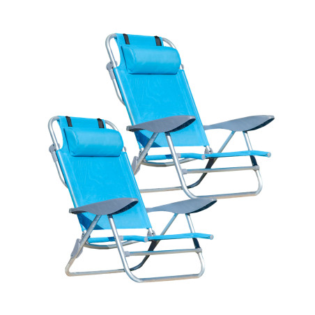 2x Chaises pliantes Sun&Surf - 5 Positions Très portable
