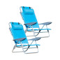 Pack x2 Foldable Sun&Surf Lounger Beach Chairs 5 Positions Very Portable